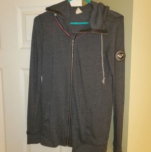 Roxy Vintage Zip Up Cowl Neck Sweater, Size M